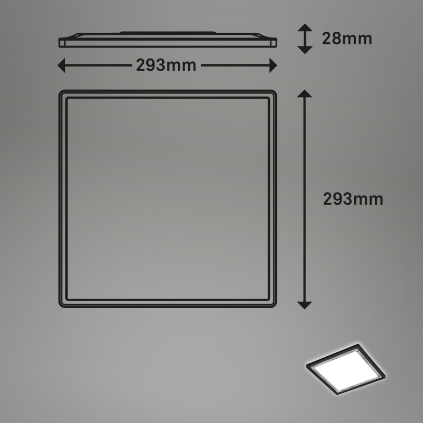 Briloner 7457-414 - LED plafonsko svetlo SLIM LED/18W/230V 4000K 29x29 cm crno