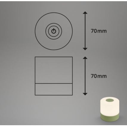Briloner 7461019 - LED prigušiva punjiva spoljašnja stona lampa LED/2W/5V IP44 1200 mAh zelena