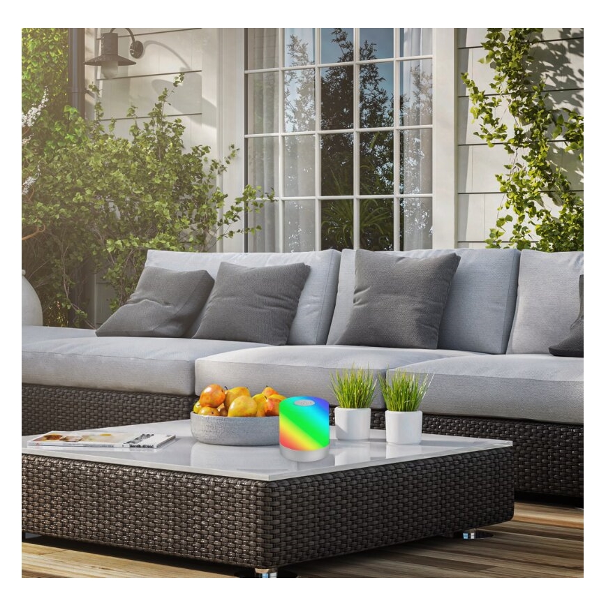 Briloner 7462014 - LED RGB Punjiva spoljašnja stona lampa LED/1,5W/5V IP44 1200 mAh mat hrom