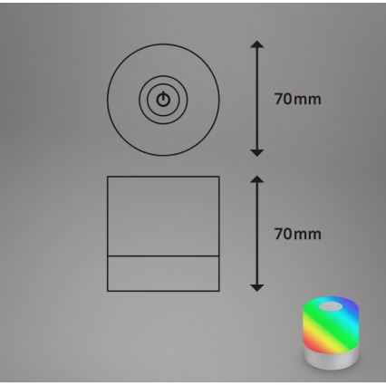Briloner 7462014 - LED RGB Punjiva spoljašnja stona lampa LED/1,5W/5V IP44 1200 mAh mat hrom