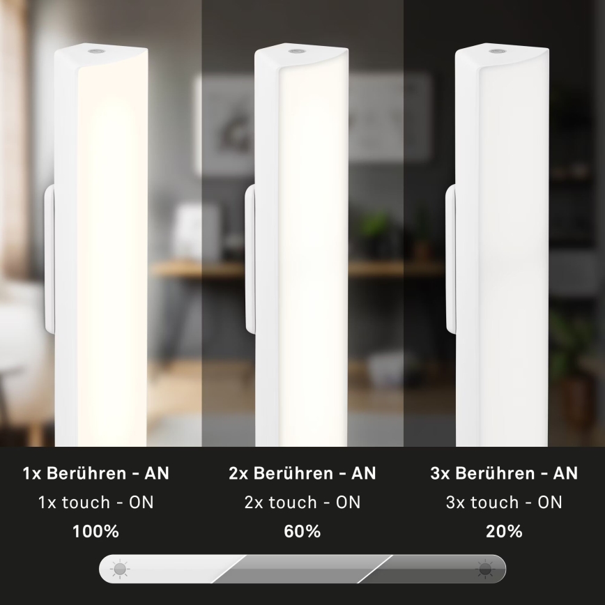 Briloner 7474-016 - LED prigušiva dodirna punjiva spoljašnja stona lampa 2u1 LED/7W/5V 2x2200 mAh USB 3000K IP44 bela