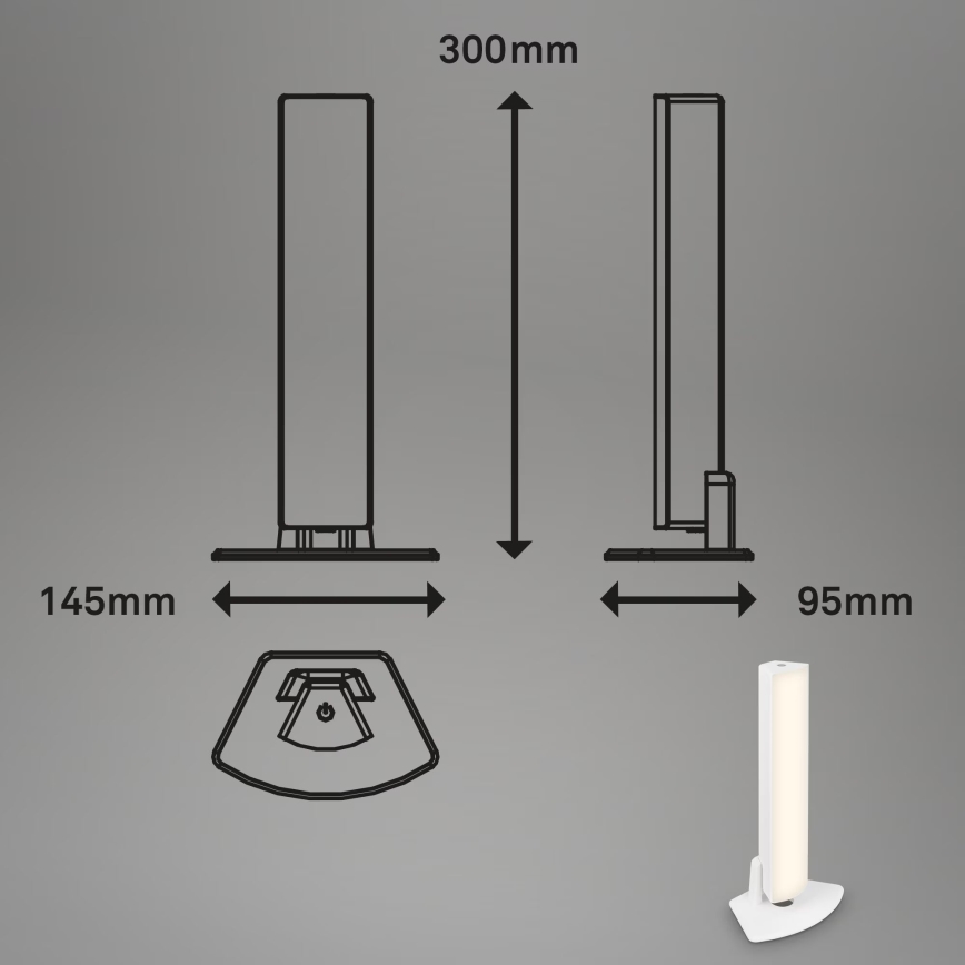 Briloner 7474-016 - LED prigušiva dodirna punjiva spoljašnja stona lampa 2u1 LED/7W/5V 2x2200 mAh USB 3000K IP44 bela