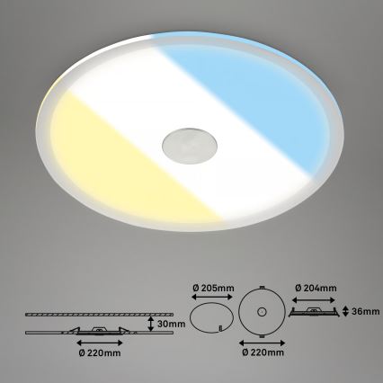 Briloner 7482019 - LED kupatilsko ugradno svetlo LED/14W/230V 3000/4000/6500K IP44 belo