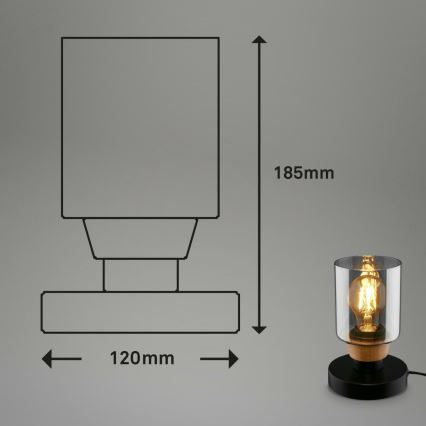 Briloner 7486015 - Stona lampa 1xE27/10W/230V crna