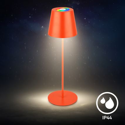 Briloner 7510012 - LED RGBW prigušiva spoljna punjiva stona lampa CALIDA LED/2,5W/5V IP44 1200 mAh narandžasta