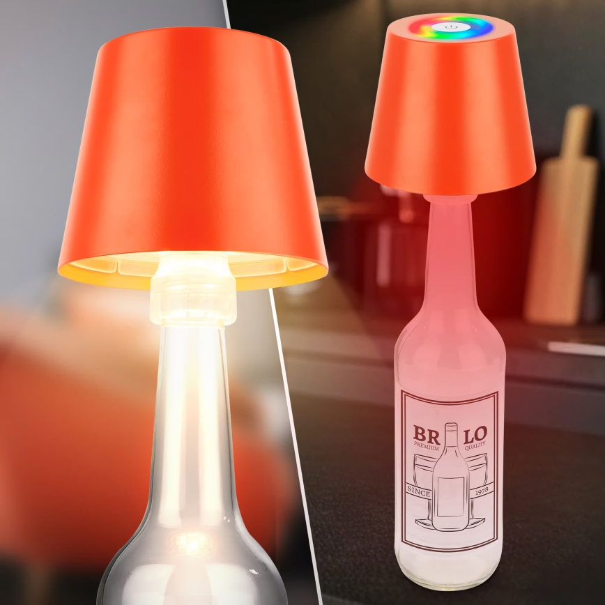 Briloner 7510012 - LED RGBW prigušiva spoljna punjiva stona lampa CALIDA LED/2,5W/5V IP44 1200 mAh narandžasta