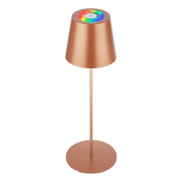 Briloner 7510013 - LED RGBW prigušiva spoljašnja punjiva stona lampa CALIDA LED/2,5W/5V IP44 1200 mAh bronzana