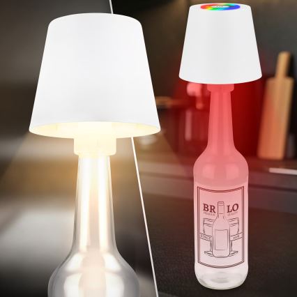 Briloner 7510016 - LED RGBW prigušiva spoljašnja punjiva stona lampa CALIDA LED/2,5W/5V IP44 1200 mAh bela