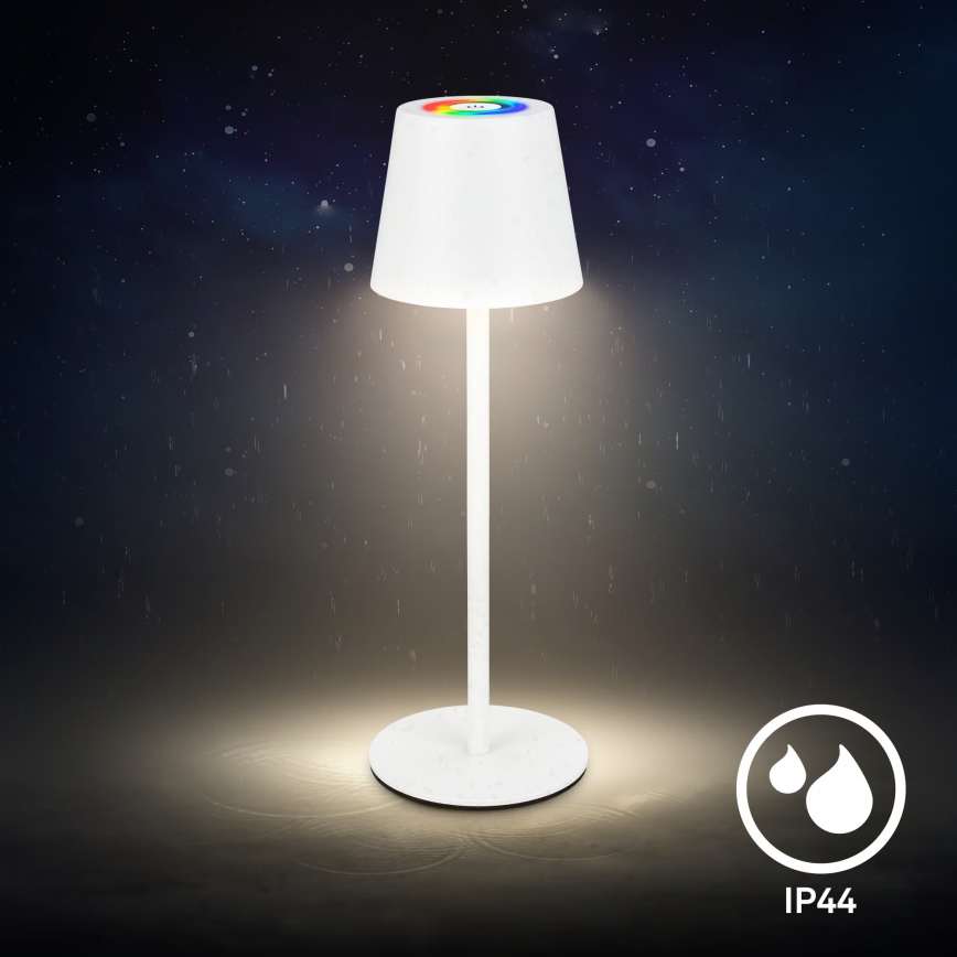Briloner 7517016 - LED RGBW prigušiva punjiva spoljašnja stona lampa CILANO LED/3W/5V IP44 2000 mAh bela