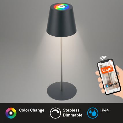 Briloner 7559015 - LED RGB prigušiva punjiva spoljašnja stona lampa COLORIS LED/3,5W/5V IP44 2000 mAh antracit Wi-Fi Tuya