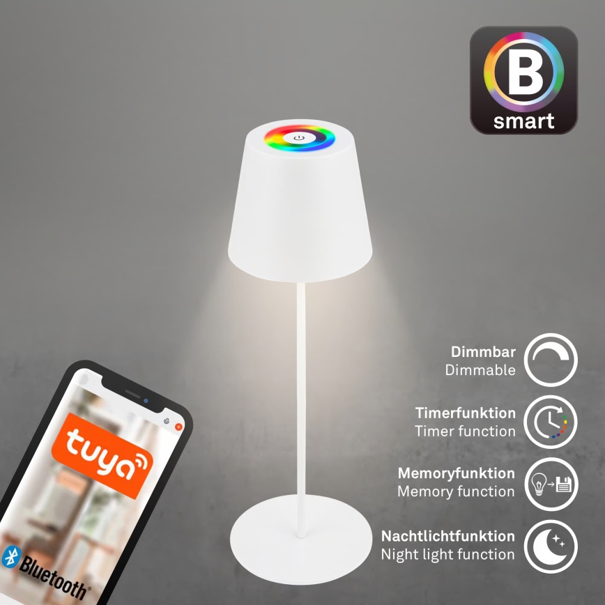 Briloner 7559016 - LED RGB prigušiva punjiva spoljašnja stona lampa COLORIS LED/3,5W/5V IP44 2000 mAh Wi-Fi Tuya