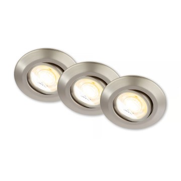 Briloner 7586032 - Komplet 3x LED kupatilsko ugradno svetlo KLIRA LED/4,9W/230V 2500/3000/4000K IP23 mat hrom