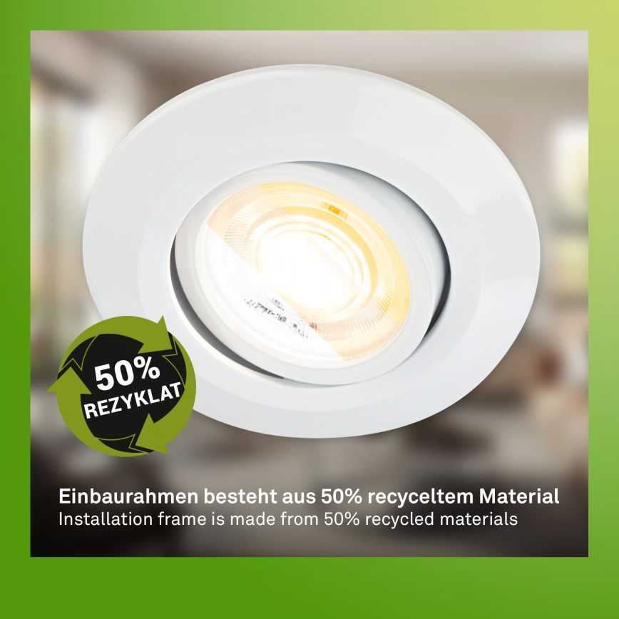 Briloner 7586036 - KOMPLET 3x LED kupatilsko ugradno plafonsko svetlo KLIRA LED/4,9W/230V 2500/3000/4000K IP23 bela