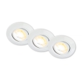 Briloner 7586036 - SET 3x LED kupatilsko ugradno svetlo KLIRA LED/4,9W/230V 2500/3000/4000K IP23 bela