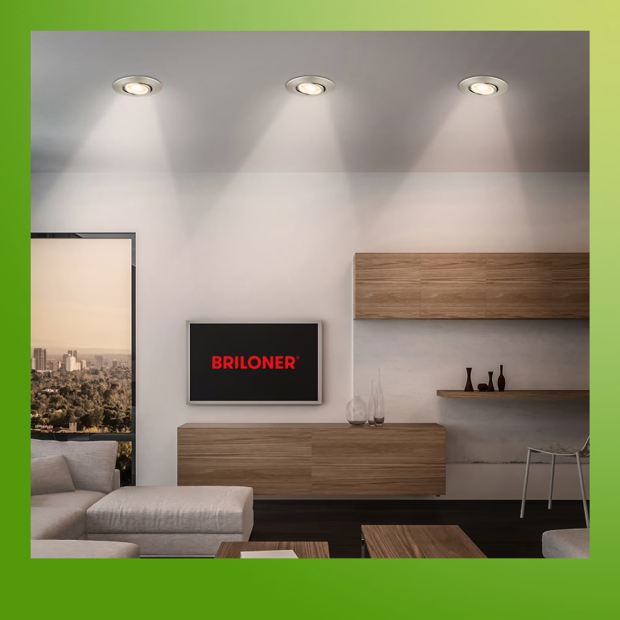 Briloner 7587032 - SET 3x LED prigušiva kupatilska ugradna svetla KLIRA LED/4,9W/230V 2500/3000/4000K IP23 mat hrom