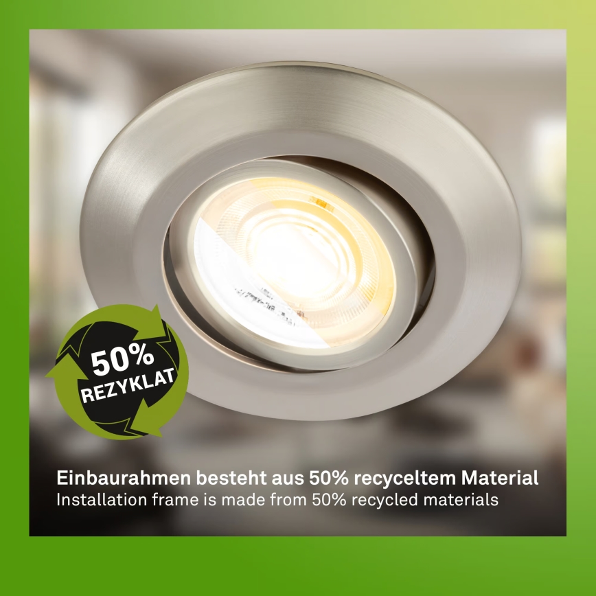 Briloner 7587032 - SET 3x LED prigušiva kupatilska ugradna svetla KLIRA LED/4,9W/230V 2500/3000/4000K IP23 mat hrom