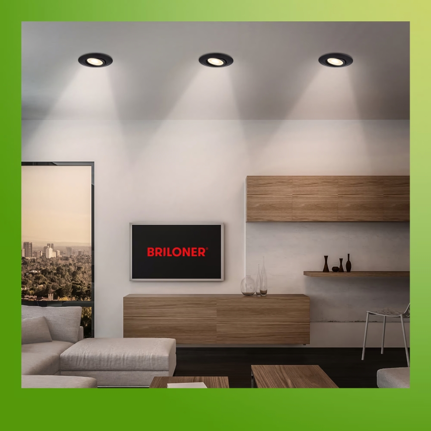 Briloner 7587035 - KOMPLET od 3 LED prigušive ugradne stropne svetiljke za kupatilo KLIRA LED/4,9W/230V 2500/3000/4000K IP23 crna