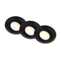 Briloner 7587035 - KOMPLET od 3 LED prigušive ugradne stropne svetiljke za kupatilo KLIRA LED/4,9W/230V 2500/3000/4000K IP23 crna