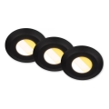 Briloner 7588035 - SET 3x LED kupatilska ugradna svetla KLIRA LED/4,9W/230V 2500/3000/4000K IP44 crna