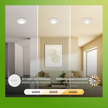 Briloner 7588036 - Komplet 3x LED ugradna svetla za kupatilo KLIRA LED/4,9W/230V 2500/3000/4000K IP44 bela