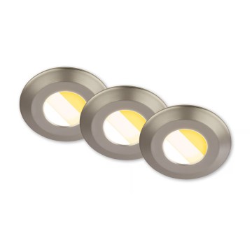 Briloner 7589032 - KOMPLET 3x LED prigušiva kupatilska ugradna svetla KLIRA LED/4,9W/230V IP44 mat hrom