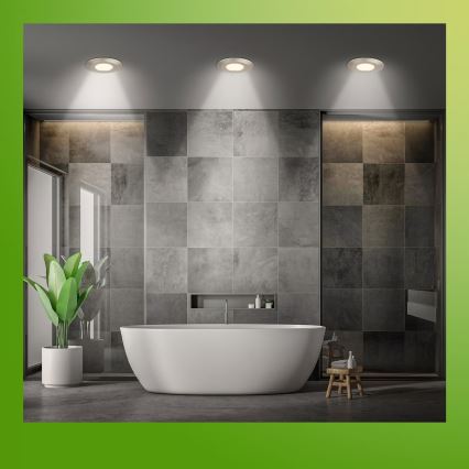 Briloner 7589032 - KOMPLET 3x LED prigušiva kupatilska ugradna svetla KLIRA LED/4,9W/230V IP44 mat hrom