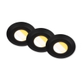 Briloner 7589035 - Komplet 3x LED prigušiva kupatilska ugradna svetla KLIRA LED/4,9W/230V 2500/3000/4000K IP44 crna