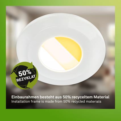 Briloner 7589036 - Komplet 3x LED prigušiva kupatilska ugradna svetiljka KLIRA LED/4,9W/230V 2500/3000/4000K IP44 bela