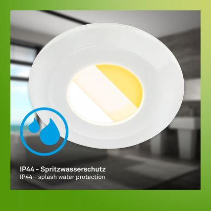 Briloner 7589036 - Komplet 3x LED prigušiva kupatilska ugradna svetiljka KLIRA LED/4,9W/230V 2500/3000/4000K IP44 bela