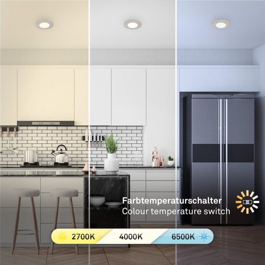 Briloner 7598032 - Komplet 3x LED ugradna kupatilska svetla LED/4,9W/230V IP44 2700/4000/6500K mat hrom