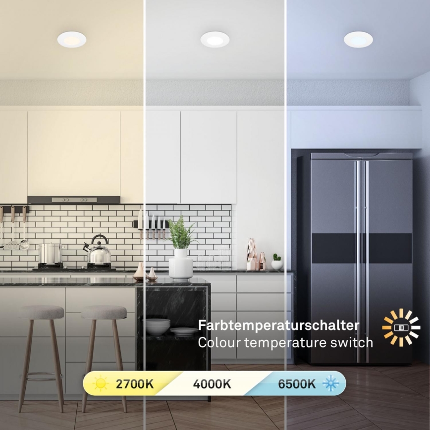 Briloner 7598036 - SET od 3 LED ugradna kupatilska svetla LED/4,9W/230V IP44 2700/4000/6500K bela