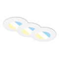 Briloner 7598036 - SET od 3 LED ugradna kupatilska svetla LED/4,9W/230V IP44 2700/4000/6500K bela