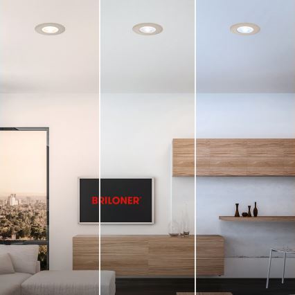 Briloner 7605032 - SET od 3 LED ugradnih svetala za kupatilo LED/4,9W/230V 2700/4000/6500K IP44 mat hrom