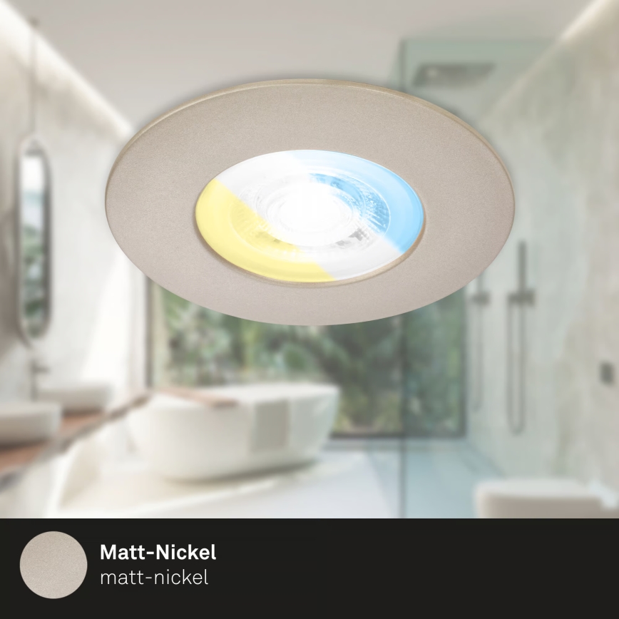 Briloner 7605032 - SET od 3 LED ugradnih svetala za kupatilo LED/4,9W/230V 2700/4000/6500K IP44 mat hrom