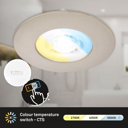 Briloner 7605032 - SET od 3 LED ugradnih svetala za kupatilo LED/4,9W/230V 2700/4000/6500K IP44 mat hrom