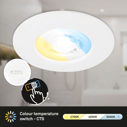 Briloner 7605036 - KOMPLET 3xLED kupatilsko ugradno svetlo LED/4,9W/230V 2700/4000/6500K IP44 belo