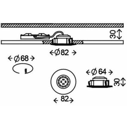 Briloner 8312-019 - Kupatilsko ugradno LED stropno svetlo/5W/230V IP23