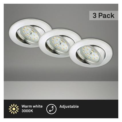 Briloner 8312-039 - SET 3x LED kupatilske ugradne svetiljke LED/5W/230V IP23