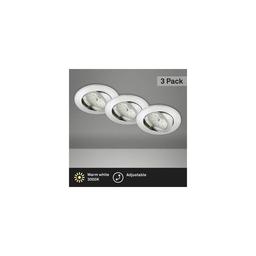 Briloner 8312-039 - SET 3x LED kupatilske ugradne svetiljke LED/5W/230V IP23