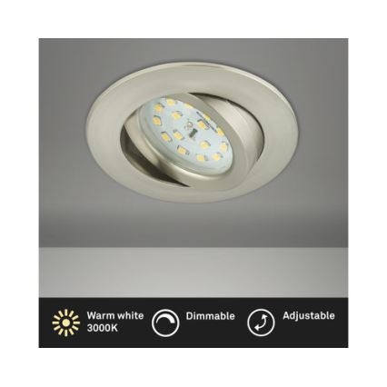 Briloner 8317-012 - LED ugradna plafonska svetiljka za kupatilo, prigušiva, LED/5,5W/230V IP23, mat hrom