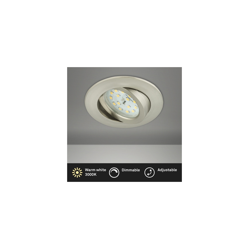 Briloner 8317-012 - LED ugradna plafonska svetiljka za kupatilo, prigušiva, LED/5,5W/230V IP23, mat hrom