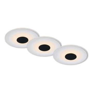 Briloner - Komplet 3x LED kupatilsko ugradno plafonsko svetlo LED/6W/230V IP44 crno