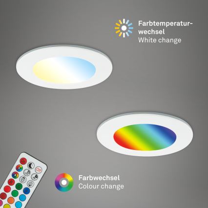 Briloner - SET 3x RGBW LED prigušiva kupatilska ugradna svetiljka LED/4,8W/230V 3000-6500K IP65 + daljinski upravljač