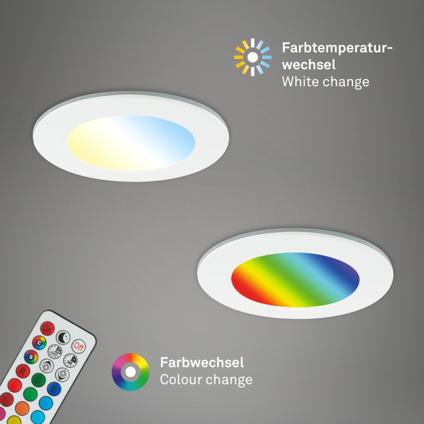 Briloner - SET 3x RGBW LED prigušiva kupatilska ugradna svetiljka LED/4,8W/230V 3000-6500K IP65 + daljinski upravljač
