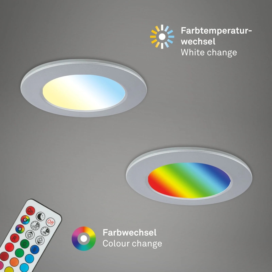 Briloner - SET 3x LED RGBW prigušiva kupatilska ugradna svetla LED/4,8W/230V 3000-6500K IP65 + daljinski upravljač