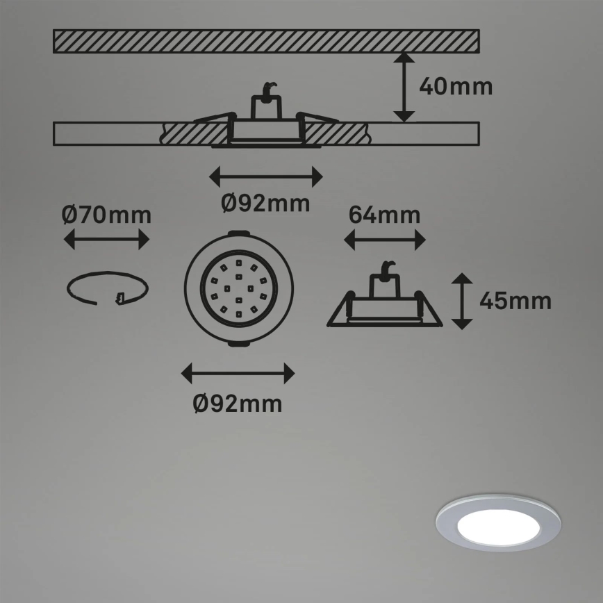 Briloner - SET 3x LED RGBW prigušiva kupatilska ugradna svetla LED/4,8W/230V 3000-6500K IP65 + daljinski upravljač