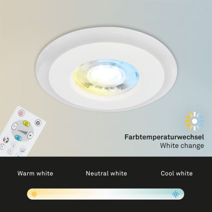 Briloner - SET 3x LED RGBW prigušiva kupatilska ugradna svetla LED/5W/230V 3000-6500K IP44 + daljinski upravljač