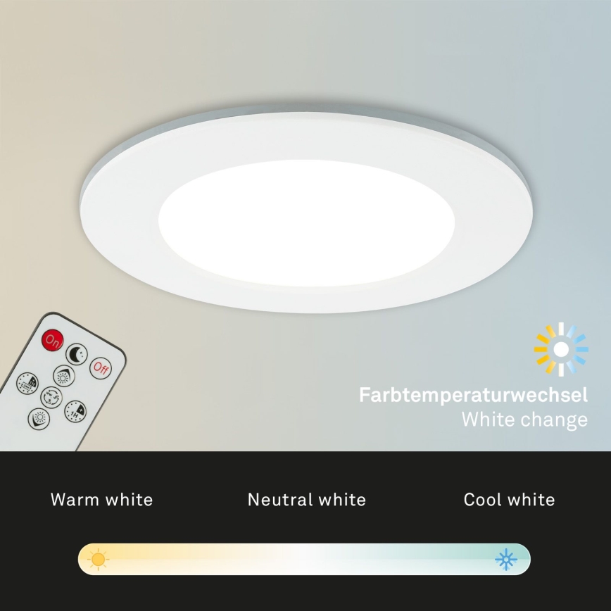 Briloner - Set od 3 prigušiva ugradna LED svetla za kupatilo LED/4,8W/230V 3000-6500K IP44 + daljinski upravljač