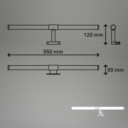 Briloner - LED kupatilsko osvetljenje za ogledalo SALA LED/8W/230V 4000K IP44 55 cm