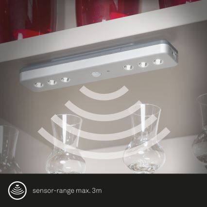 Briloner - LED orijentaciono svetlo sa senzorom LERO LED/0,48W/6xAAA